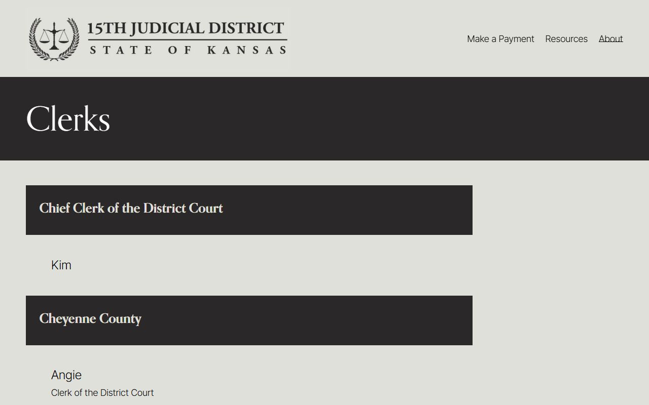 Sheridan County Clerk of the District Court official clerks page