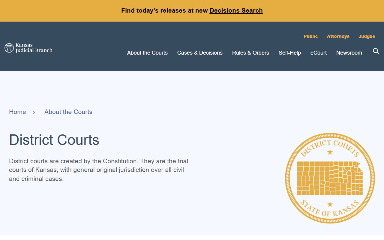 Sheridan County District Court Kansas Judicial Branch district court overview