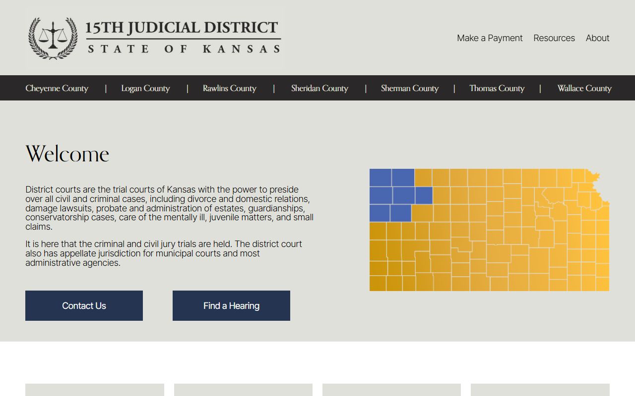 Sheridan County District Court official 15th Judicial District overview