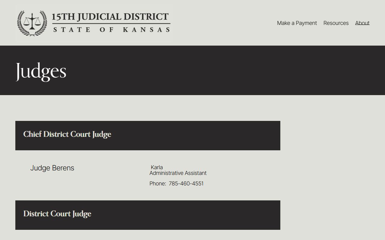 Sheridan County District Court judges page listing Judge Cahoj